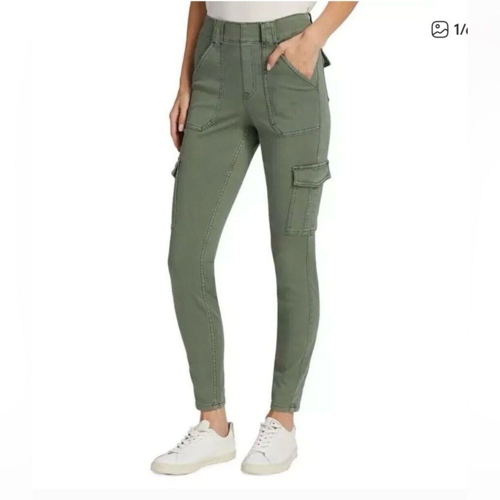 NWT Spanx Sage Green Stretch Twill Ankle Cargo Skinny Pants Size Medium Pants